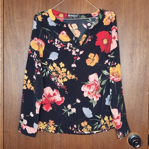 Allegra K Woman’s Floral Lightweight Business Casual Blouse Size Small - Picture 1 of 6